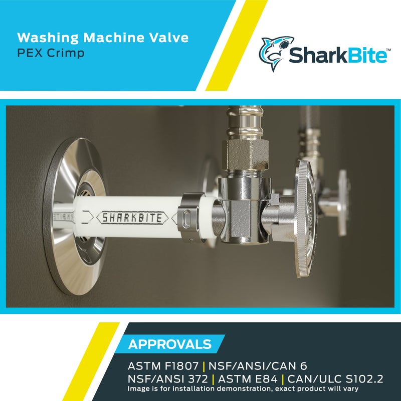 SharkBite 1/2 Inch x 3/4 Inch MHT Crimp Angle Stop Valve, Quarter Turn, Brass Plumbing Fittings, PEX Pipe, PE-RT, 23064LF - Image 5